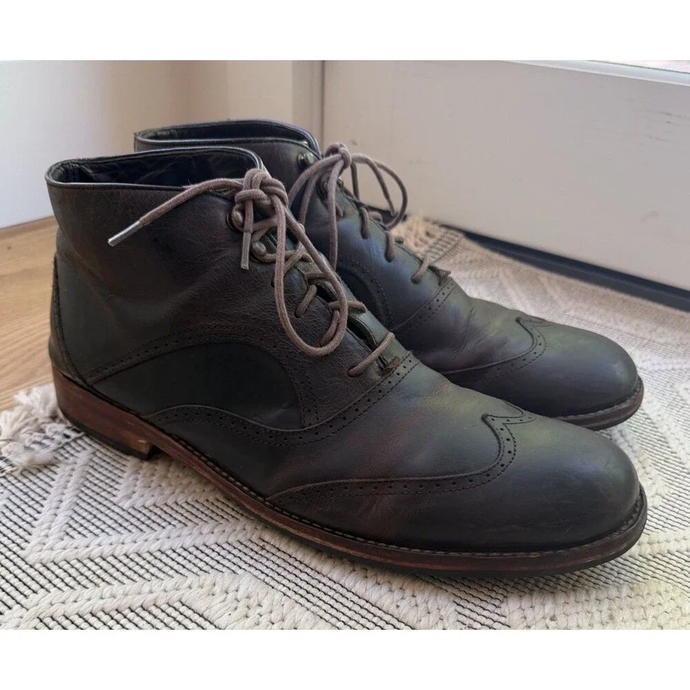 Wolverine 1000 Mile Wesley Wingtip Chukka, Leather, Black, Size 13D